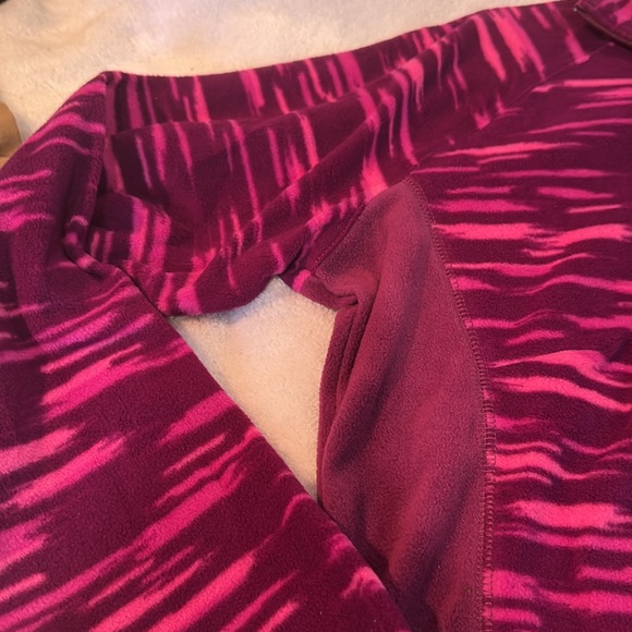 NWT COLUMBIA Sz XL Fleece Outerwear Purple Tiger Striped 1/4 Zip Sz XL BR1 - Picture 3 of 5